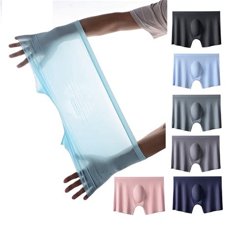 Roupa Interior Masculina Fina E Transparente Cueca De Seda De Gelo