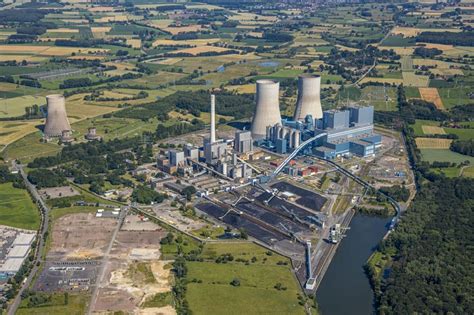 Hamm Von Oben Kraftwerksanlagen Des Kohle Heizkraftwerkes Der Rwe