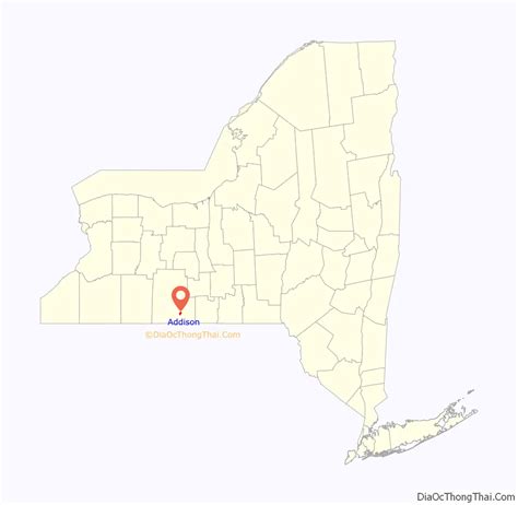 Map of Addison village, New York - Thong Thai Real