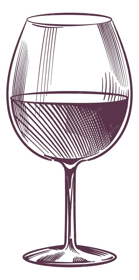 Premium Vector Wine Glass Sketch Hand Drawn Alcohol Drink