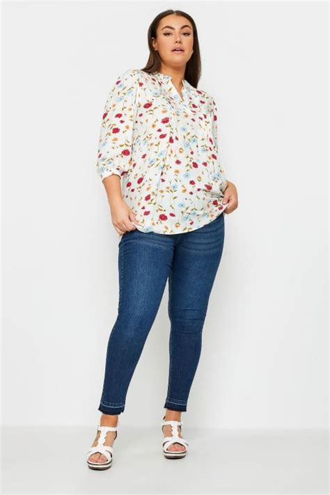 Yours Plus Size White Floral Print Pintuck Blouse Yours Clothing