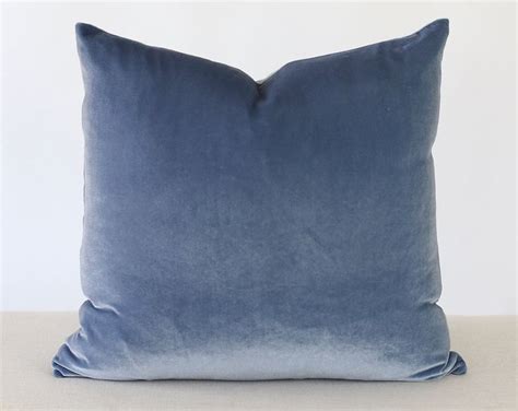 Blue Velvet Pillow Cover Light Blue Velvet Lumbar Pillow Sky Blue