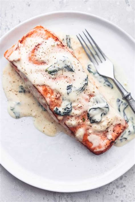 Salmon With Spinach Cream Sauce Creme De La Crumb