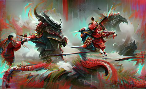 The Dragon Samurai Digital Art by Stephen Dunham | Fine Art America