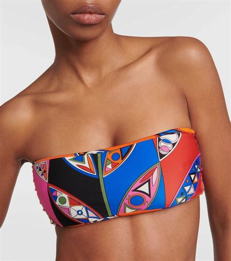 Pucci Printed Bandeau Bikini Top Emilio Pucci