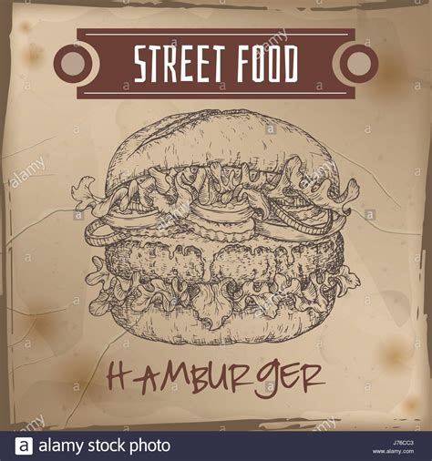 Hamburger sketch on grunge background Stock Vector Image & Art - Alamy