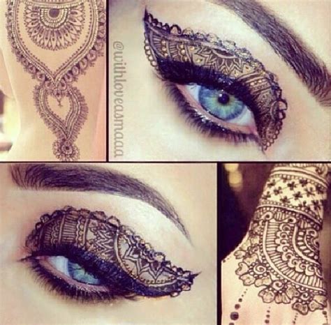 Henna Eye Makeup Instagram Withloveasmaaa Makeup Eye Tattoo Black