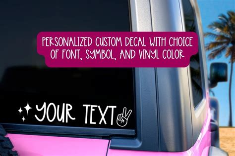 Custom Car Decals With Custom Font, Symbols, and Vinyl Color, Custom ...