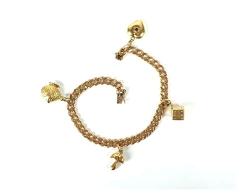 Bracelet Breloques En Or Jaune 18K 750 Oo Maille Gourmette