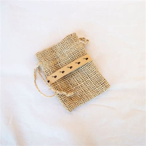 Small Burlap Bag Natural Drawstring Bag by TumbleweedOutpost