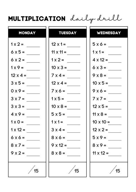 Free Multiplication Worksheet Templates To Use And Print Canva