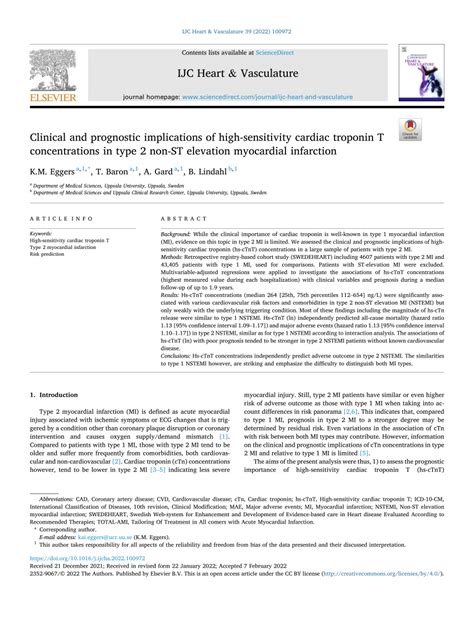 Pdf Clinical And Prognostic Implications Of High Sensitivity Cardiac