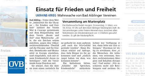 Einsatz für Frieden und Freiheit OVB Heimatzeitungen