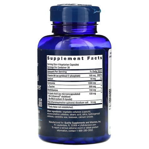 Mitochondrial Energy Optimizer with PQQ, 120 vegetarian capsules Life ...