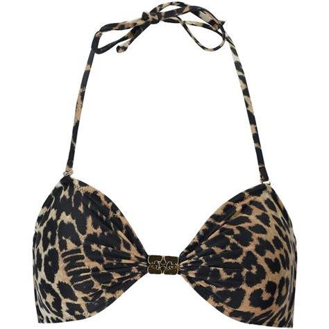 Bikini Top A Fascia Leopardato Ganni Stileo It