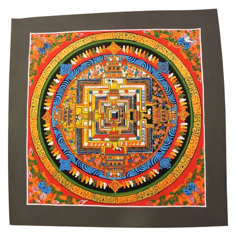 Handmade Kalachakra mandala Tibetan Thangka Painting From Nepal (Red) - Walmart.com