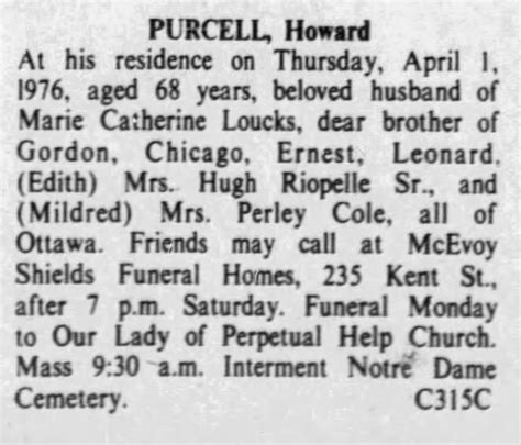 Obituary For Howard Purcell Aged 68 ™