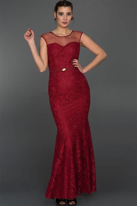 Uzun Dantelli Balık Abiye W6024 Mermaid Formal Dress Red Formal Dress