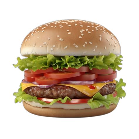 3d Rendered Zinger Burger 38870320 Png