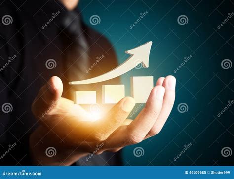 Hand Holding A Rising Arrowbusiness Growth Stock Image Image Of