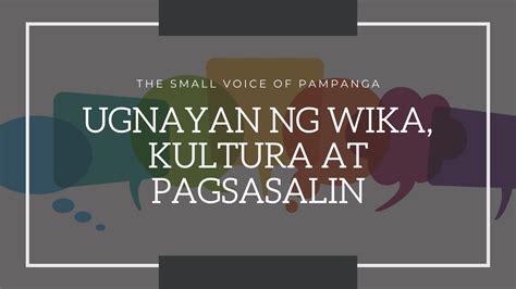 Ugnayan Ng Wika Kultura At Pagsasalin Youtube