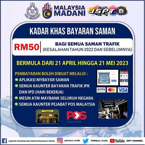 Diskaun Saman Pdrm Kadar Khas Rm Setiap Saman Trafik