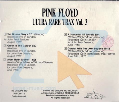 Ultra Rare Trax Vol 3 By Pink Floyd