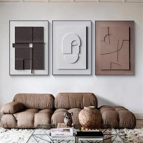 Homary Japandi Canvas Wall Art Sets Of 3 Modern Abstract Art Painting