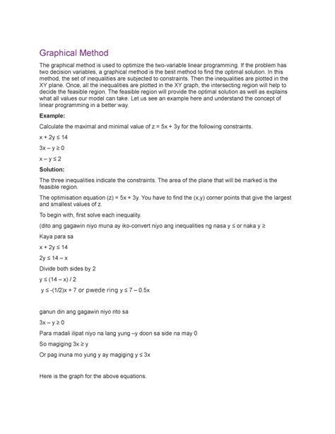 Assignment-Graphical-Method - Graphical Method The graphical method is ...