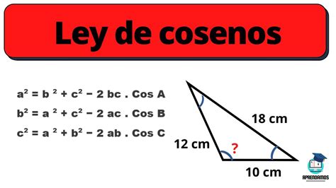 LEY DE COSENOS CÓMO HALLAR UN ÁNGULO EJEMPLO 2 ViDoe