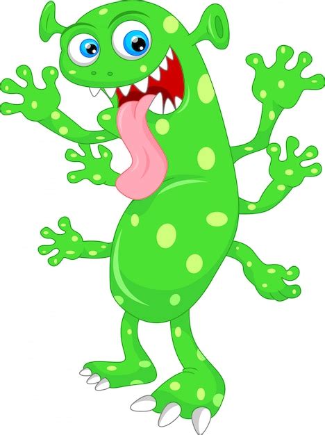 Premium Vector Cute Green Monster Cartoon