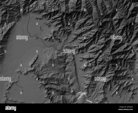 Kapisa Province Of Afghanistan Grayscale Elevation Map With Lakes And