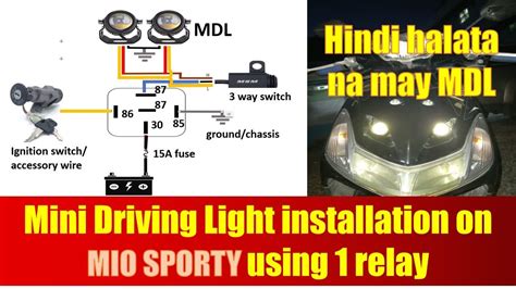 Mini Driving Light Installation On MIO SPORTY With Only 1 Relay YouTube