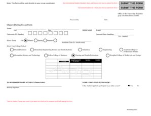 Fillable Online Drexel Classes During Co Op Form Drexel University