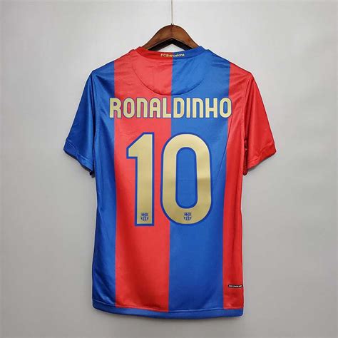 06 07 Barcelona Camiseta Jersey De Futebol Retro De Alta Qualidade Para