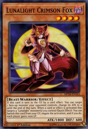 Raposa Carmesim Luzlunar Yu Gi Oh MYP Cards