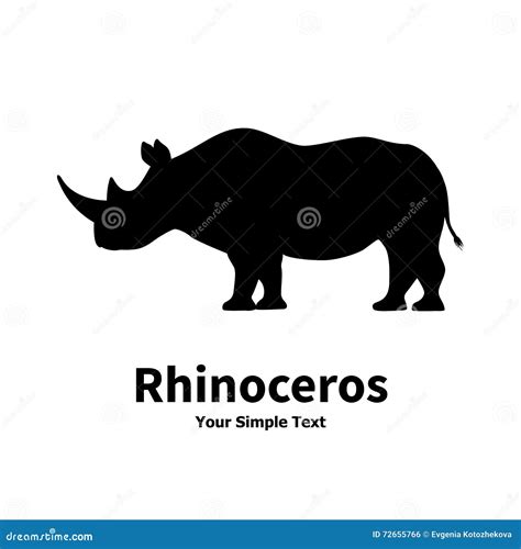 Vector Illustration Of A Silhouette Of A Rhino Stock Vector