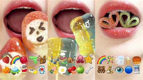 Asmr 10 Minutes Emoji Food Relaxing Sleep Challenge 이모지 먹방 모음 Eating