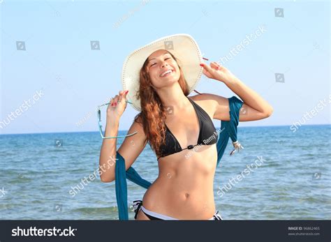 Beautiful Bikini Model Posing On Beach Stock Photo Shutterstock