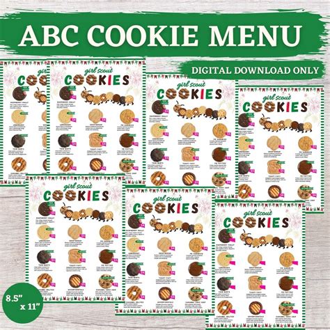 2023 Abc Girl Scout Cookie Menu 7 High Quality  And Pdf Files Printable Abc Girl Scout