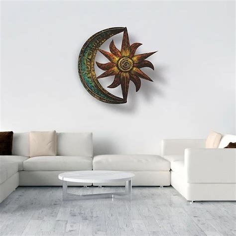 Metal Sun Moon Wall Decor Flat Sun Wall Decor Sun And Moon Wall Decor