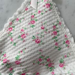 Floral Piece Bikini Set With Bows Lettuce Trim Etsy