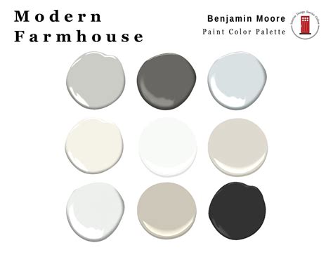 Modern Farmhouse Home Color Palette Benjamin Moore Interior Etsy