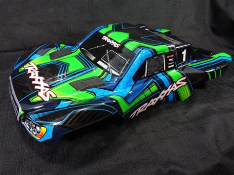 Traxxas Slash 4x4 Ultimate Green Blue Black Painted Body Shell Clipless 2wd Ebay