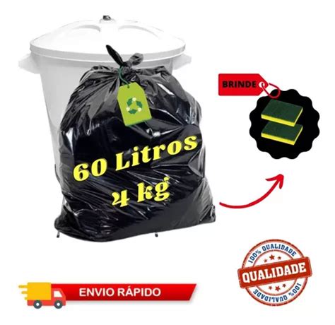 Saco Lixo De Litros Refor Ado Kg Brinde Mercadolivre