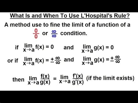 What Is L Hopital S Rule In Calculus