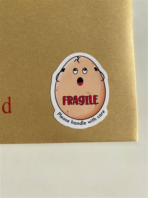 Fragile Stickers Fragile Egg Stickers Cute Postage Etsy