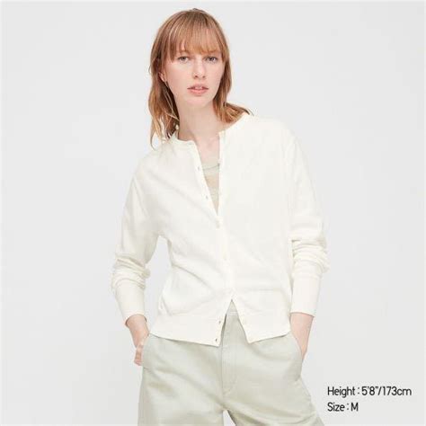 Uniqlo UV Cut Supima Cotton Crew Neck Cardigan Women S Fashion Tops