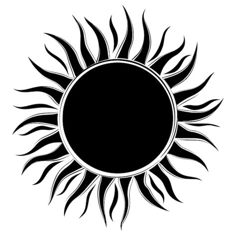 Premium Vector | A black silhouette sun on a white background