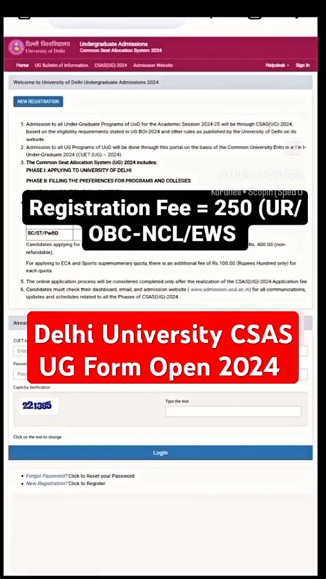 Delhi University Csas Ug Form Open 2024 Anas Du Youtube